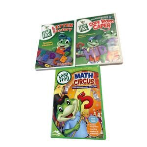 LeapFrog DVD Lot Letter Factory Code Word Caper Math Circus Learning Path